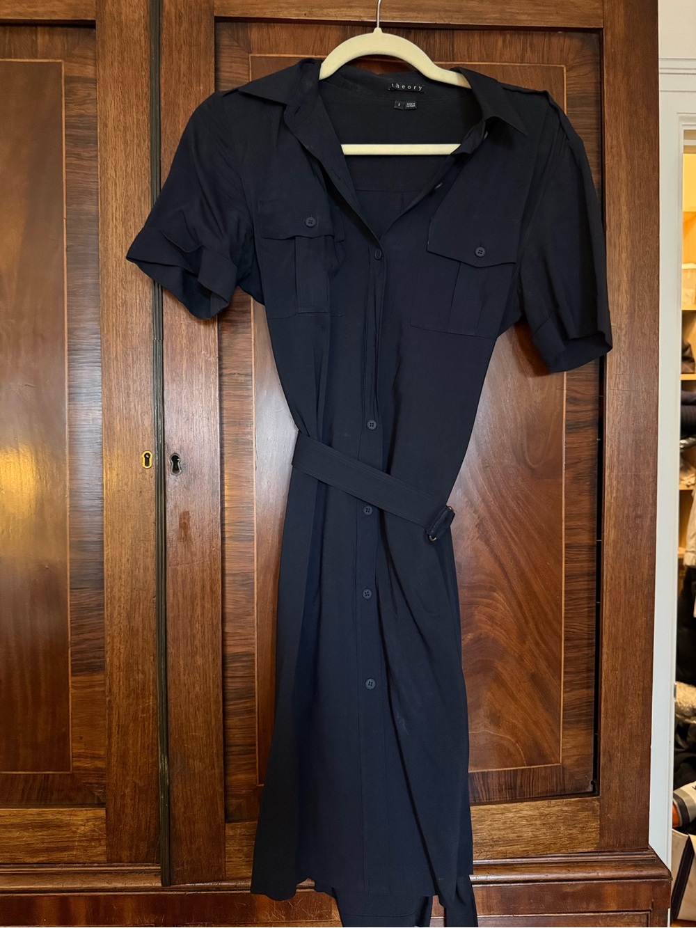 Theory Navy Shirt Dress with Belt
